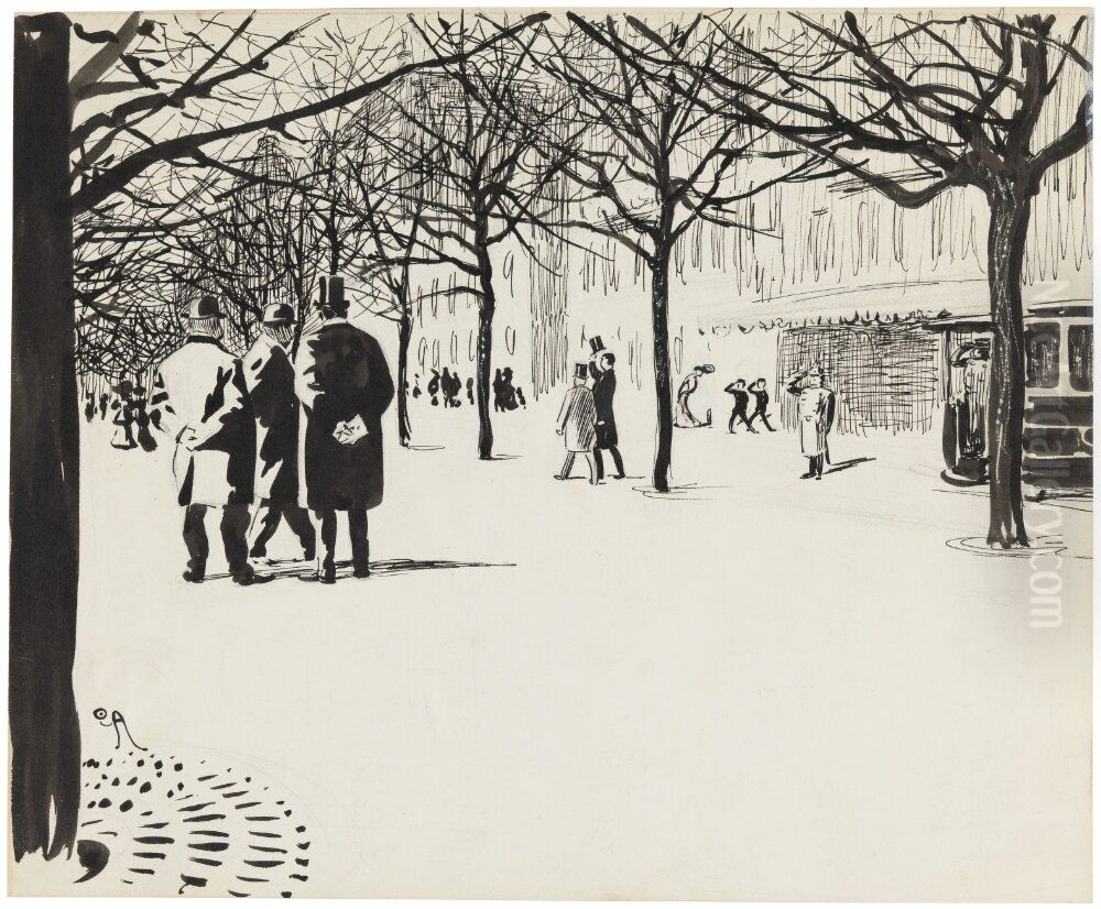 I Kungstradgarden Oil Painting by Oskar Andersson
