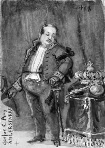 Greve Carl August Adlersparre, forfattare (psedonymen Albano). Skissbok 