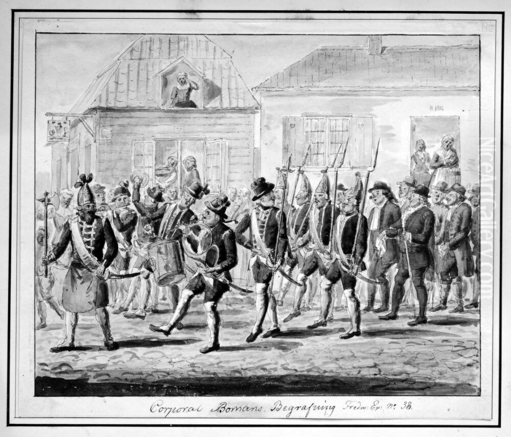 Kopral Bomans begravning. Fredmans Epistel nummer 38 Oil Painting by Elis Chiewitz