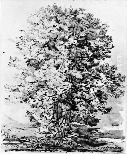 Stort lovtrad Oil Painting by Carl Samuel Graffman