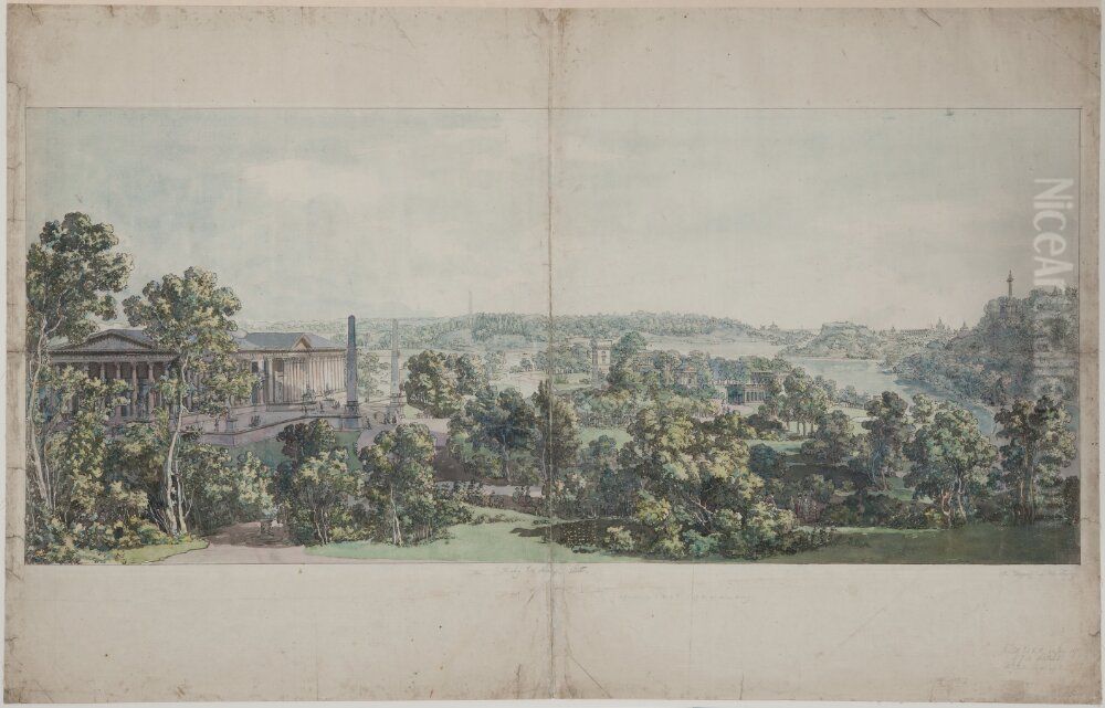 Forslag till Haga Slott Oil Painting by Louis Jean Desprez
