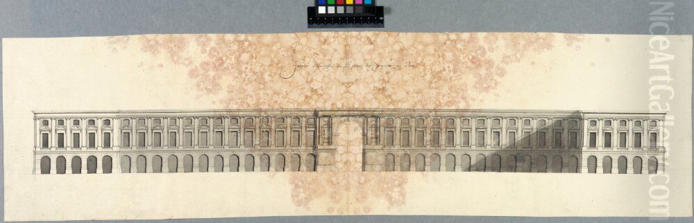 Projekt for Place de Nos Conquetes (Place Vendome), Paris Oil Painting by Jules Hardouin-Mansart