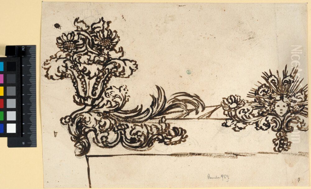 Part of the Roof Decoration of a Couch Oil Painting by Ciro Ferri