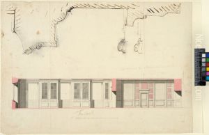 Uppsala University Library at Gustavianum. Wall elevation and moulding profiles