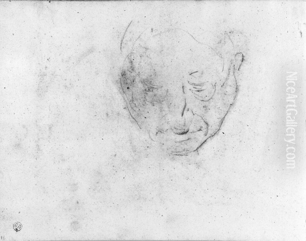 Portrattstudie. Blad 31 recto i skissbok om 36 blad Oil Painting by Paul Gauguin Portrattstudie. Blad 31 recto i skissbok om 36 blad Oil Painting by Paul Gauguin