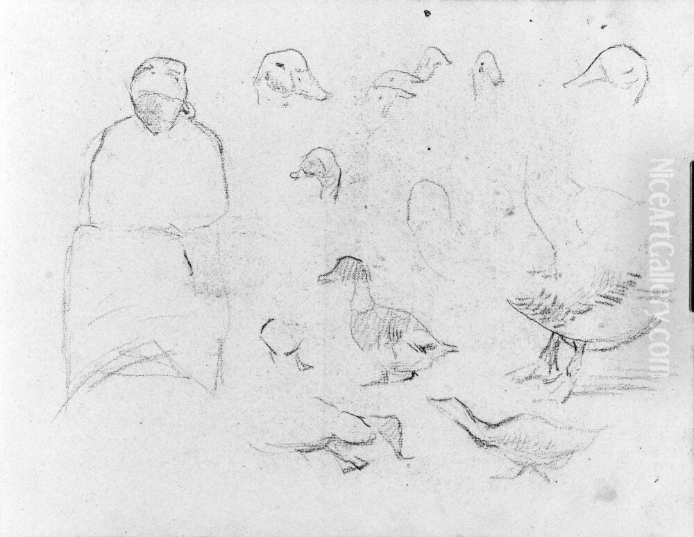 Sittande kvinna. Blad 29 verso i skissbok om 36 blad Oil Painting by Paul Gauguin