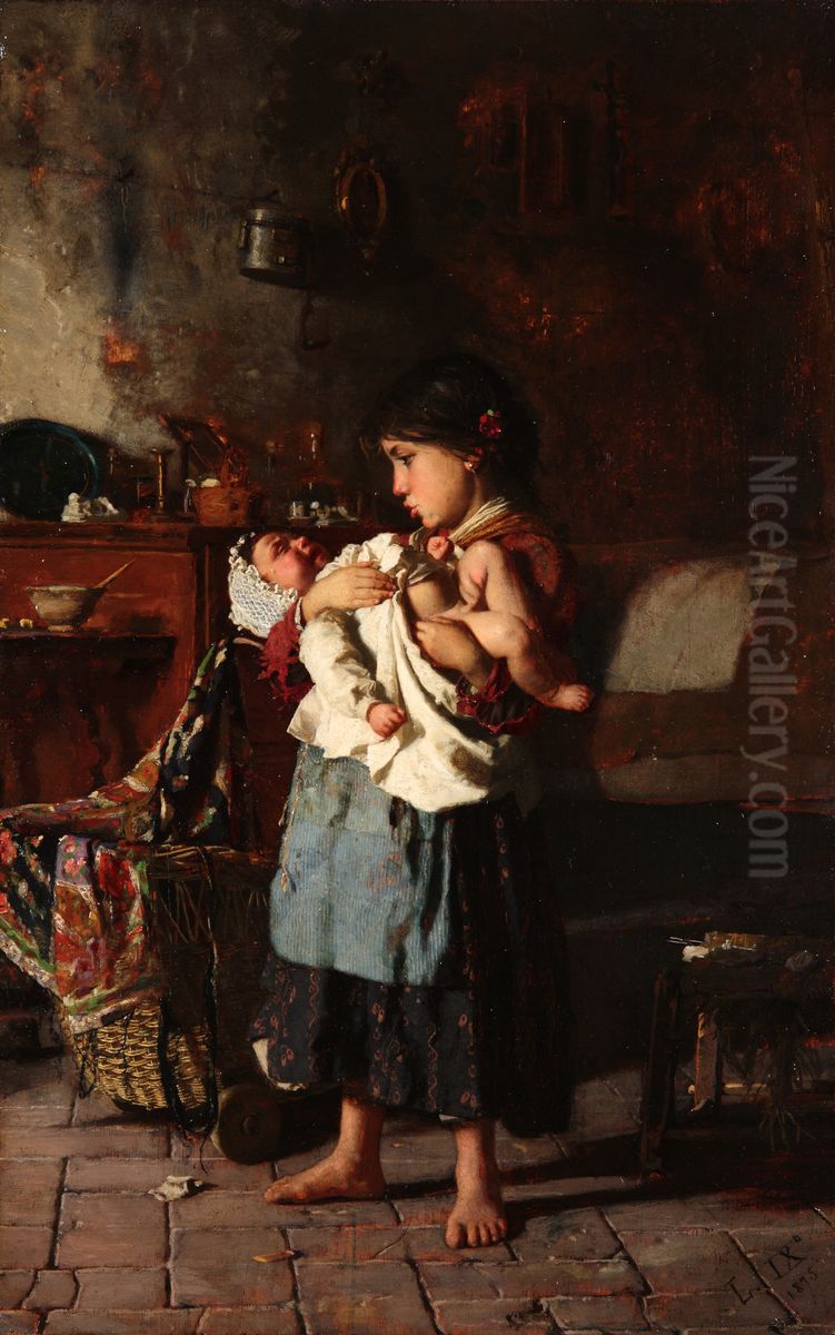 Il marmocchio Oil Painting by Luigi Nono