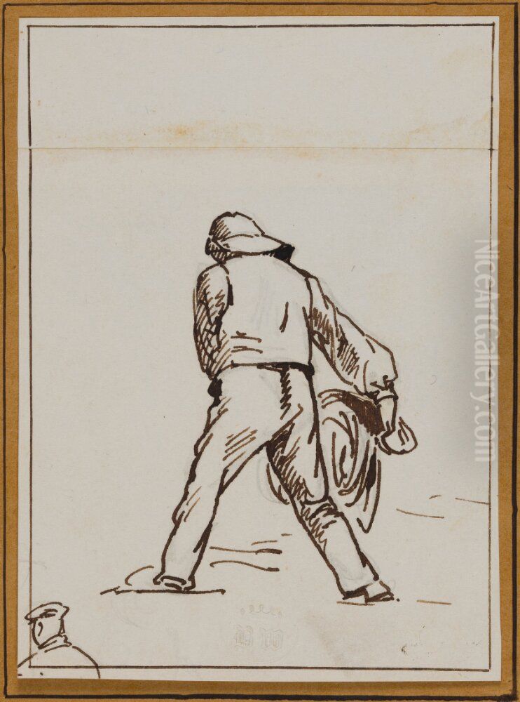Study of a fisherman (recto) Oil Painting by Frederik Christian Lund