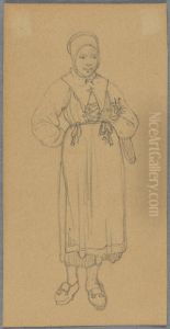 Study of a Woman Standing (Study for Churchgoers in Boats, Leksand, Dalecarlia)