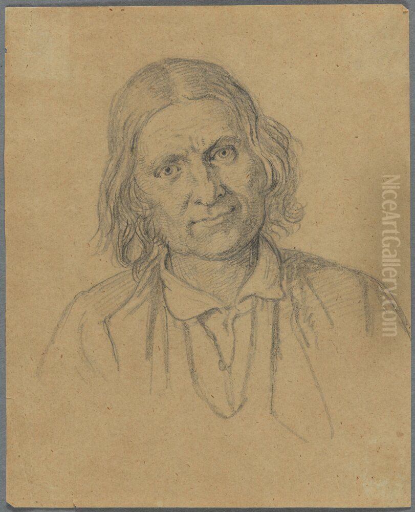 Study of a Man, Study for Churchgoers Arriving at Leksand Oil Painting by Wilhelm Marstrand