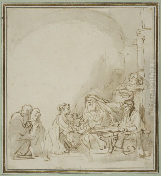 Presentationen i templet Oil Painting by Rembrandt