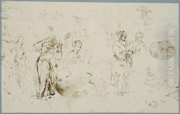 Figurstudier Oil Painting by Rembrandt