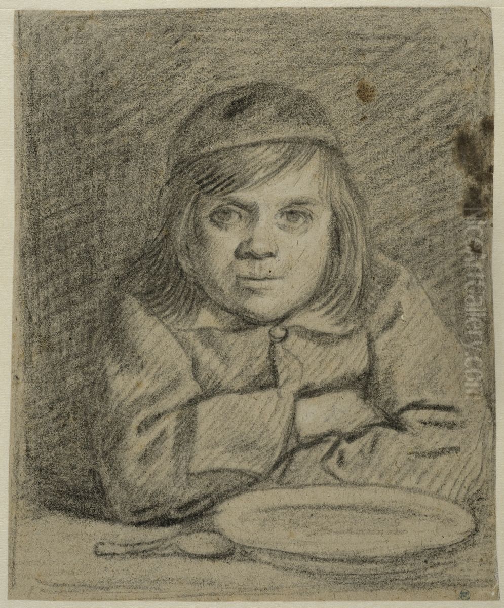 Pojke med korsade armar vid ett bord Oil Painting by Bartholomeus Van Der Helst