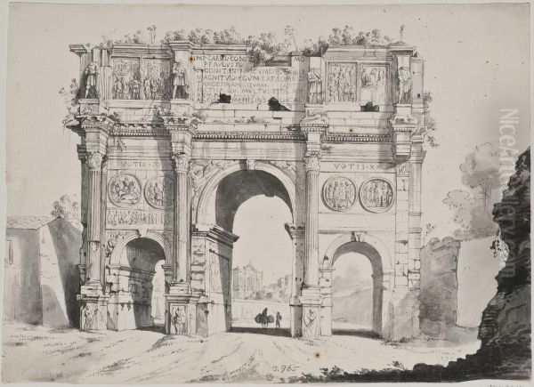 Konstantins triumfbage i Rom Oil Painting by Bartholomeus Breenbergh