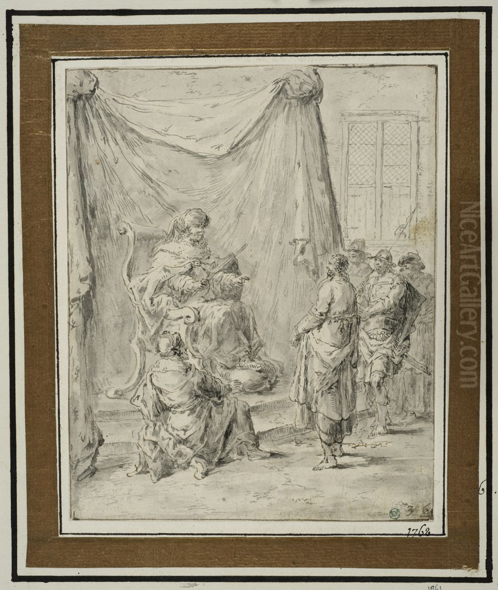 Kristus infor Herodes Oil Painting by Leonaert Bramer