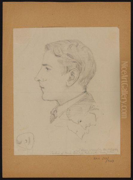 Portrait of the Artist's Brother, Victor Tiren, 17 Years Old Oil Painting by Johan Tiren