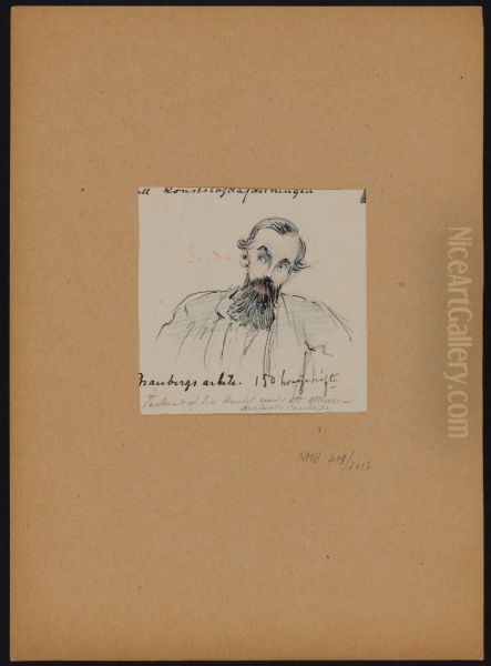 Portrait of Nils Fredrik Sander at a Board Meeting at Nationalmuseum Oil Painting by Fritz Von Dardel