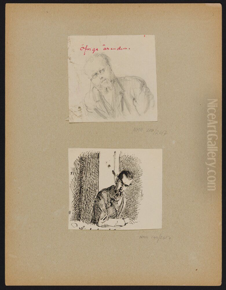 Albert Theodor Gellerstedt (1836-1914), curator, Nationalmuseum Oil Painting by Fritz Von Dardel