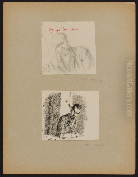 Albert Theodor Gellerstedt (1836-1914), curator, Nationalmuseum Oil Painting by Fritz Von Dardel