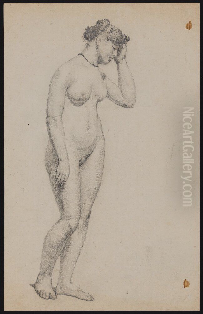 Nude Study Oil Painting by Leon Cogniet