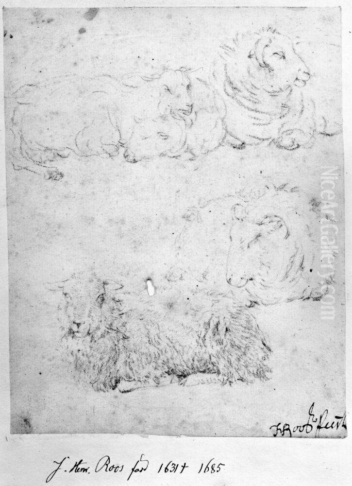 Vilande far Oil Painting by Johann Heinrich Roos