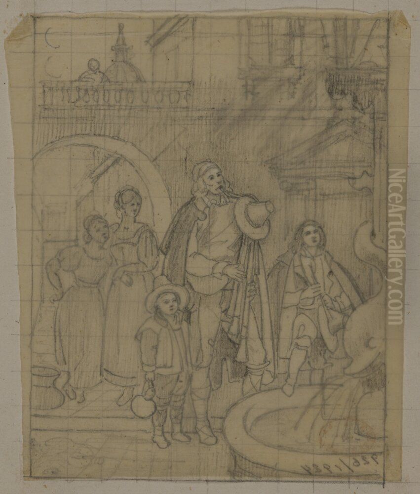 Musikanter Oil Painting by Albert Kuchler