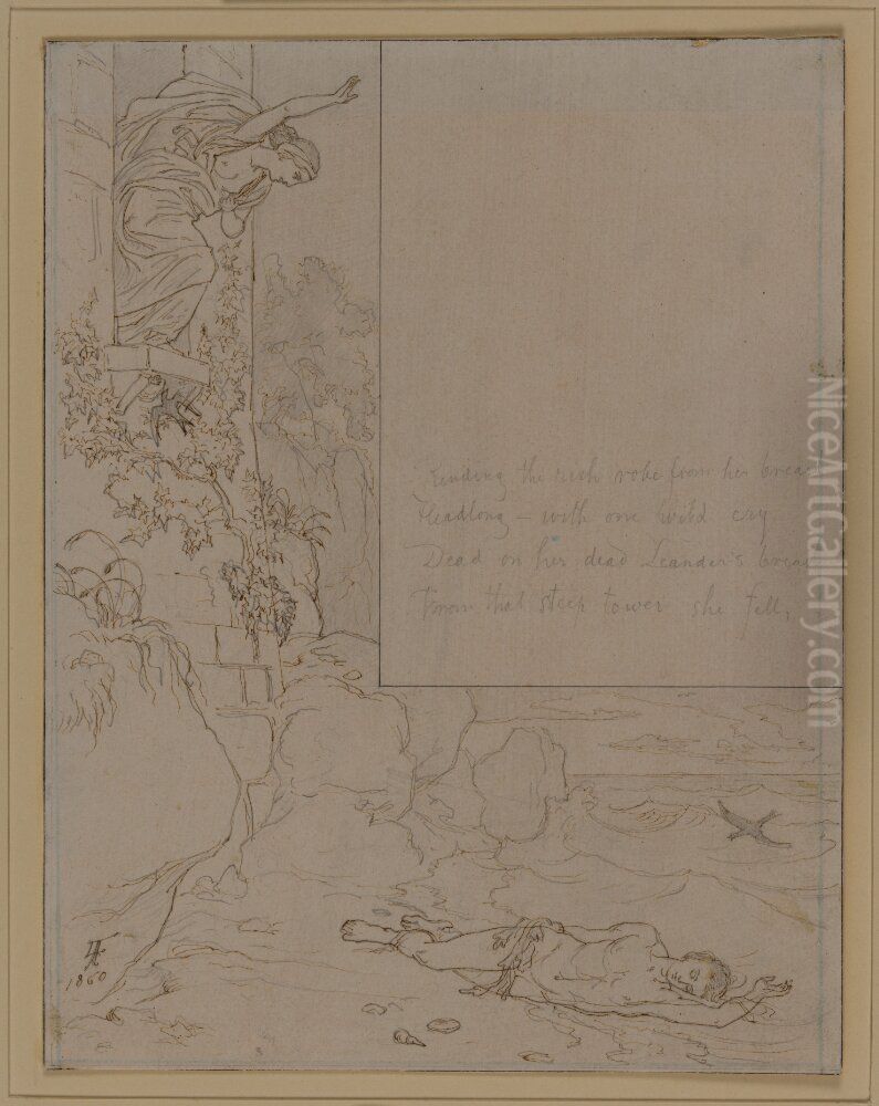 Hero och Leander Oil Painting by Lorenz Frolich