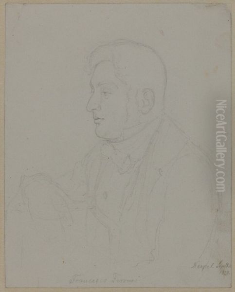 Francesco Ferrari, 1838 Oil Painting by Jorgen Roed