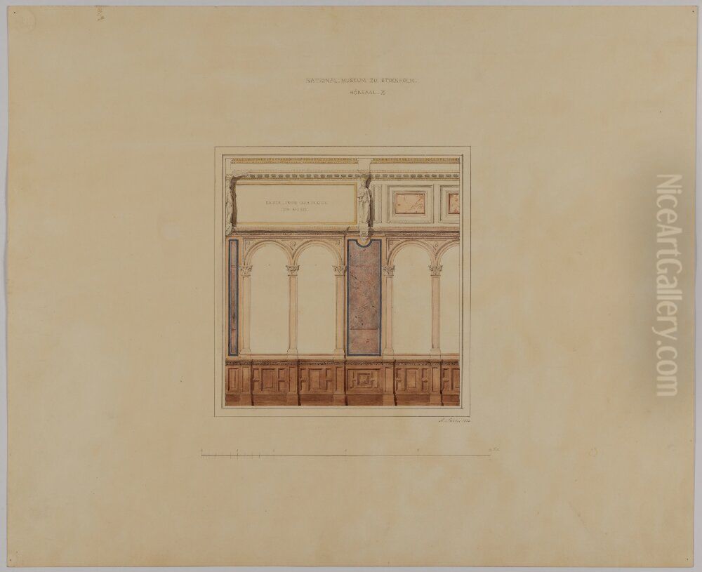 Nationalmuseum. Vaggsektion med fonster Oil Painting by Friedrich August Stuler