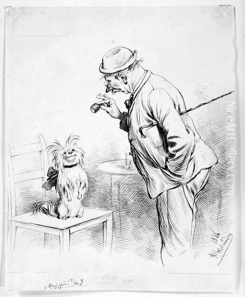 Joli sitter vackert Oil Painting by Adolf Oberlander