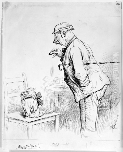 Joli sitter vackert Oil Painting by Adolf Oberlander