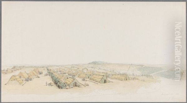 Military Camp at Danevirke, Schleswig-Holstein Oil Painting by Jorgen Sonne