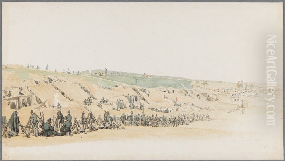 View of the Military Camp in Fredericia Oil Painting by Jorgen Valentin Sonne