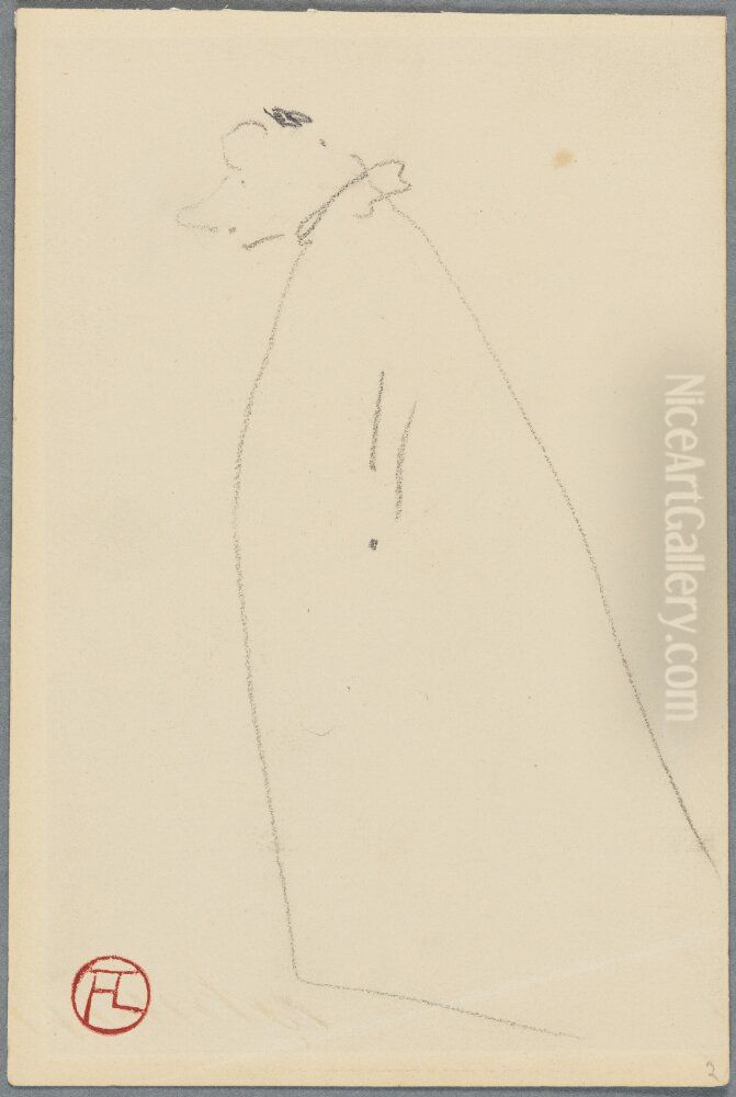 A Madam Oil Painting by Henri De Toulouse-Lautrec