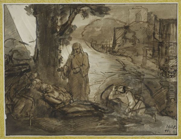 Kristus vacker apostlarna Oil Painting by Rembrandt