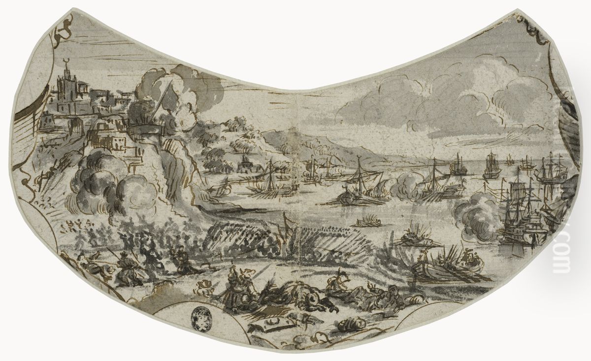 Batalj vid kuststad Oil Painting by Romeyn de Hooghe