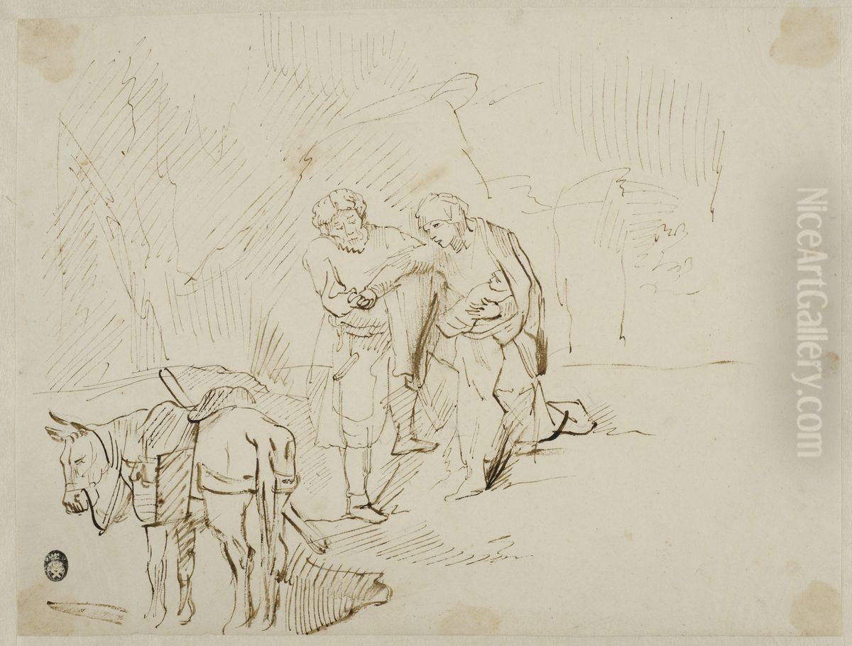 Flykten till Egypten Oil Painting by Rembrandt