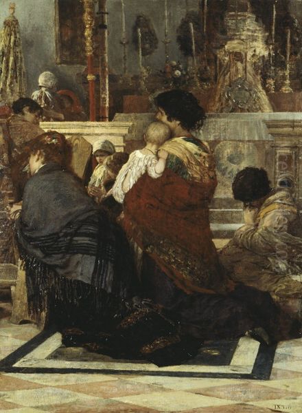 In chiesa Oil Painting by Luigi Nono