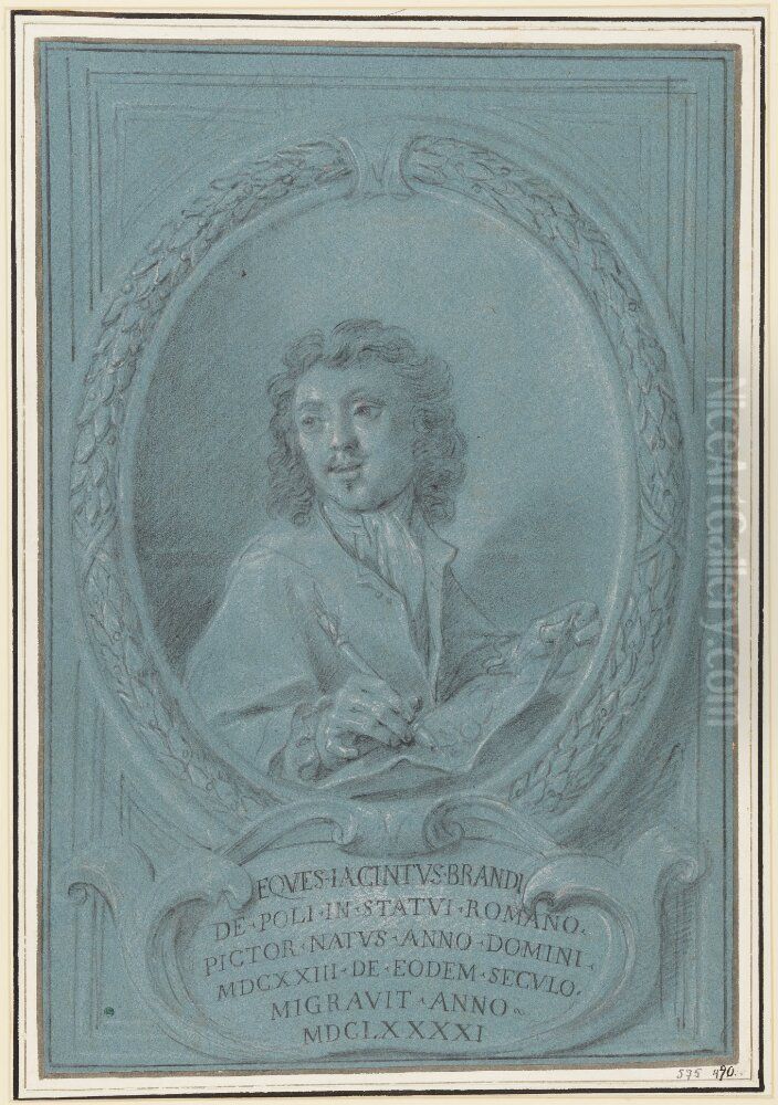 Portrait of Giacinto Brandi Oil Painting by Luigi Garzi