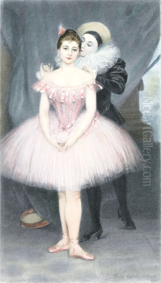 a whisper of love Oil Painting by Pierre Carrier-Belleuse