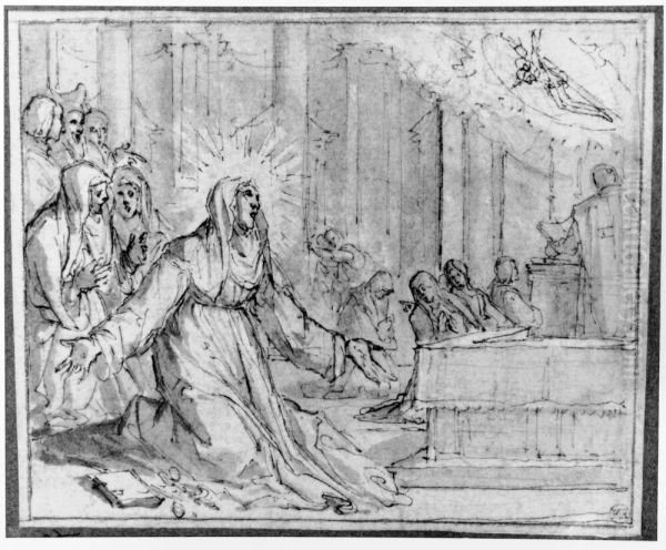 The stigmatisation of St. Catherine of Siena Oil Painting by Francesco Vanni