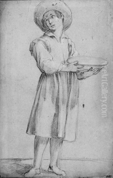 Study for a boy holding a basin Oil Painting by Bernardino Poccetti