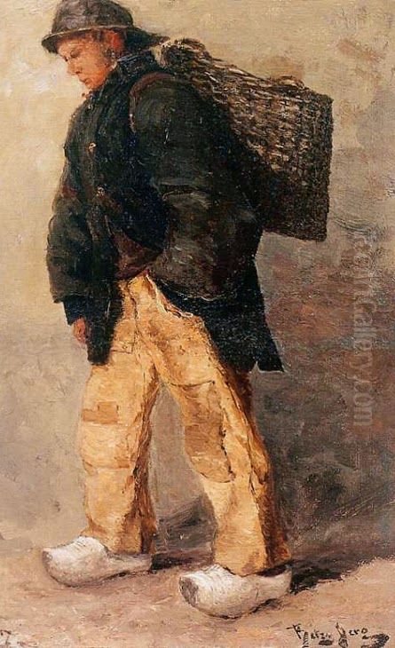 Fisherman Oil Painting by Betzy Akersloot-Berg