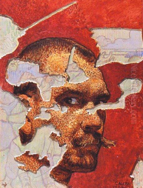 Self-Portrait in Fresco Oil Painting by Akseli Gallen-Kallela