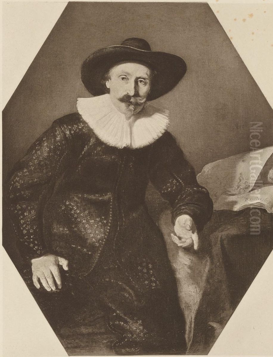 Portrait of a seated man Oil Painting by Thomas De Keyser