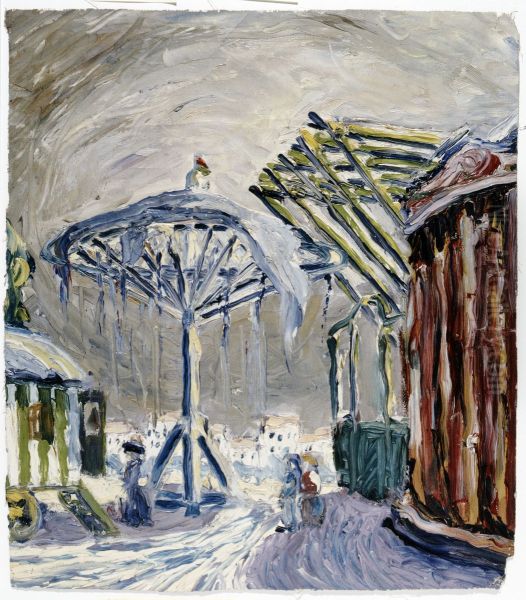 Fairgrounds Oil Painting by Walter Gramatte