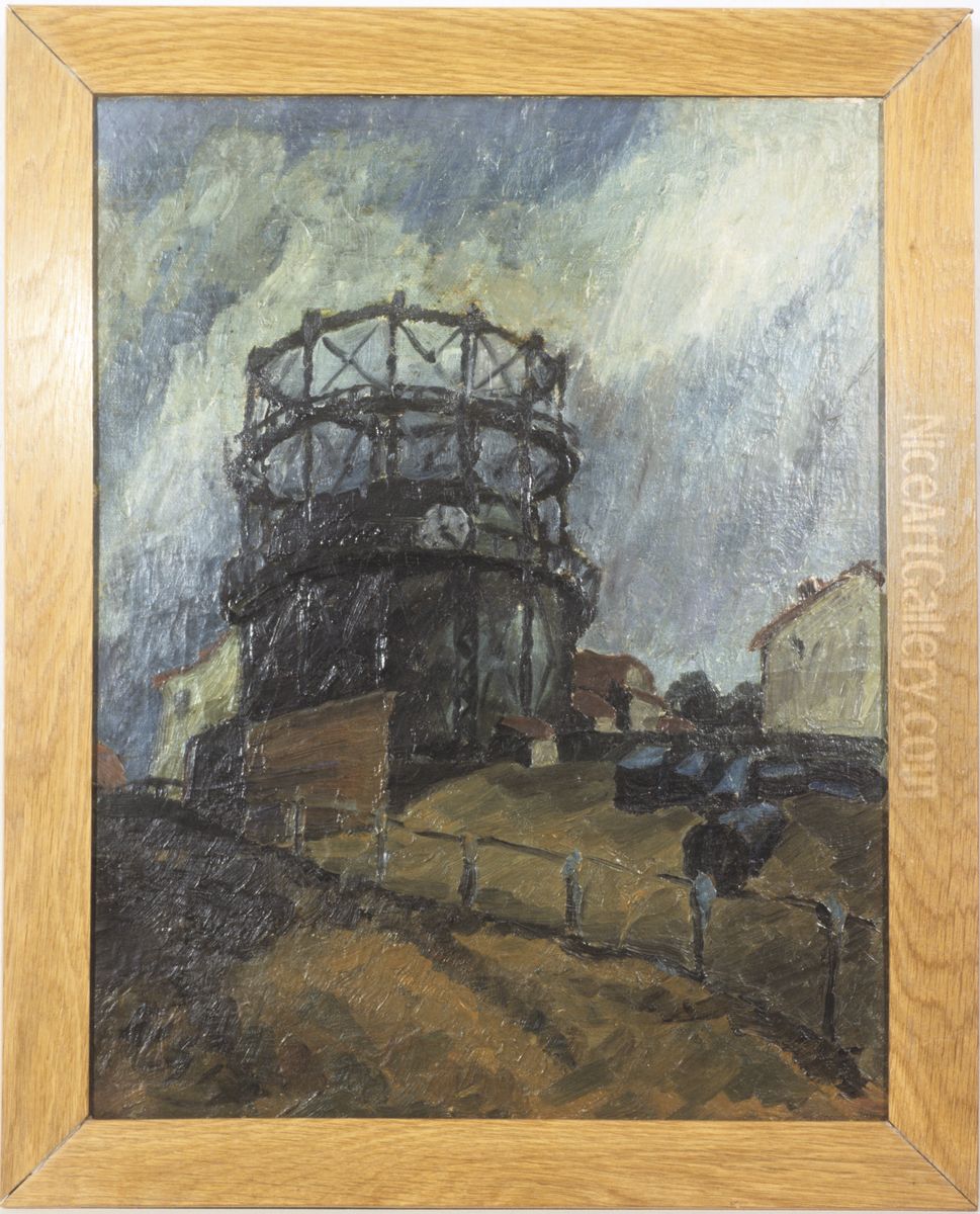 Gaswerk. Oil Painting by Walter Gramatte