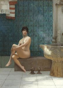 Baigneuse a la piscine de Brousse