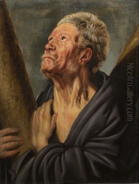 Abraham Grapheus as Saint Andrew Oil Painting by Jacob Jordaens