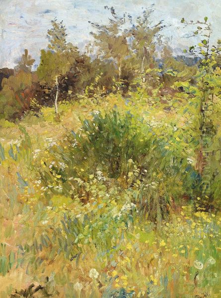 Impressionistisk sommerlandskab. Oil Painting by Bertha Wegmann